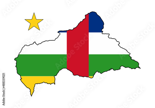 Central African Republic Silhouette With Map