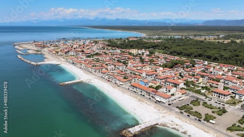 Wallpaper Mural Amazing aerial view of Marina di Pisa coastline, Tuscany Torontodigital.ca