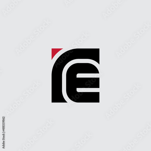 R and E - initials logo. RE - monogram or logotype. ER - Vector design element or icon. Self brand.