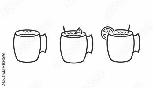 Moscow Mule Cocktail Drink Vector Illustration Icon