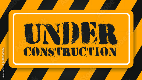 Vector of Construction Warning Background. Perfect for warning content, any background, etc. © Humam