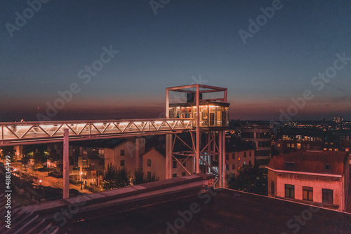 View over the city of Brussels at sunset, Belgium. Viewpoint at Poelaert square