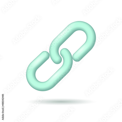 Blockchain link sign 3D cartoon symbol. Internet technology chain security business network concept vector illustration