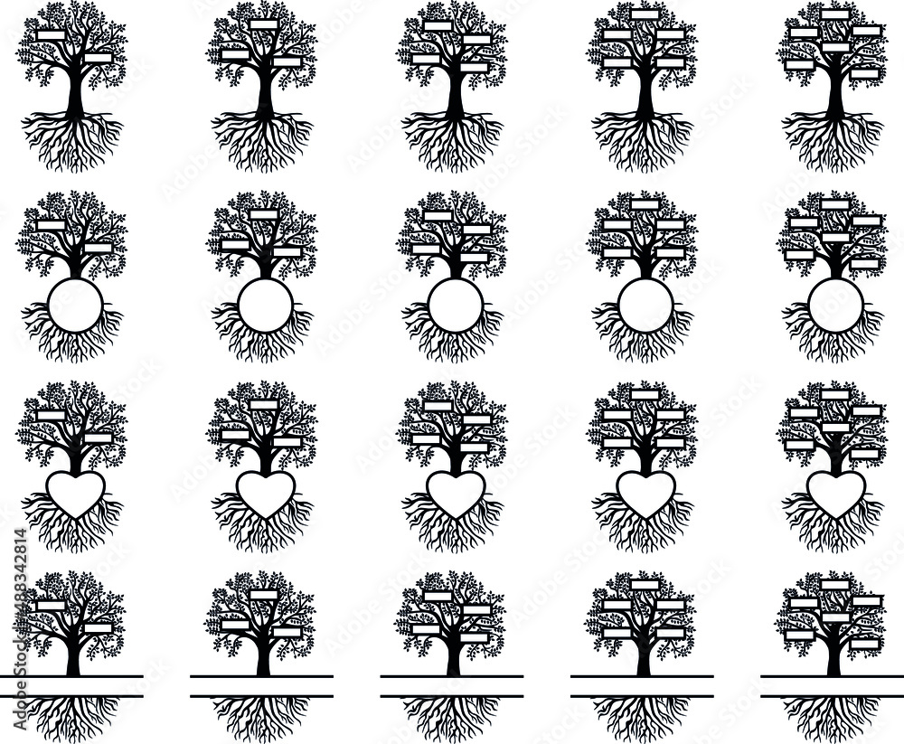 Family Tree Split Monogram
