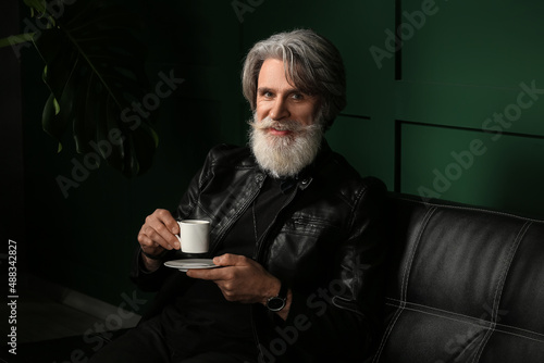 Handsome mature bearded man...