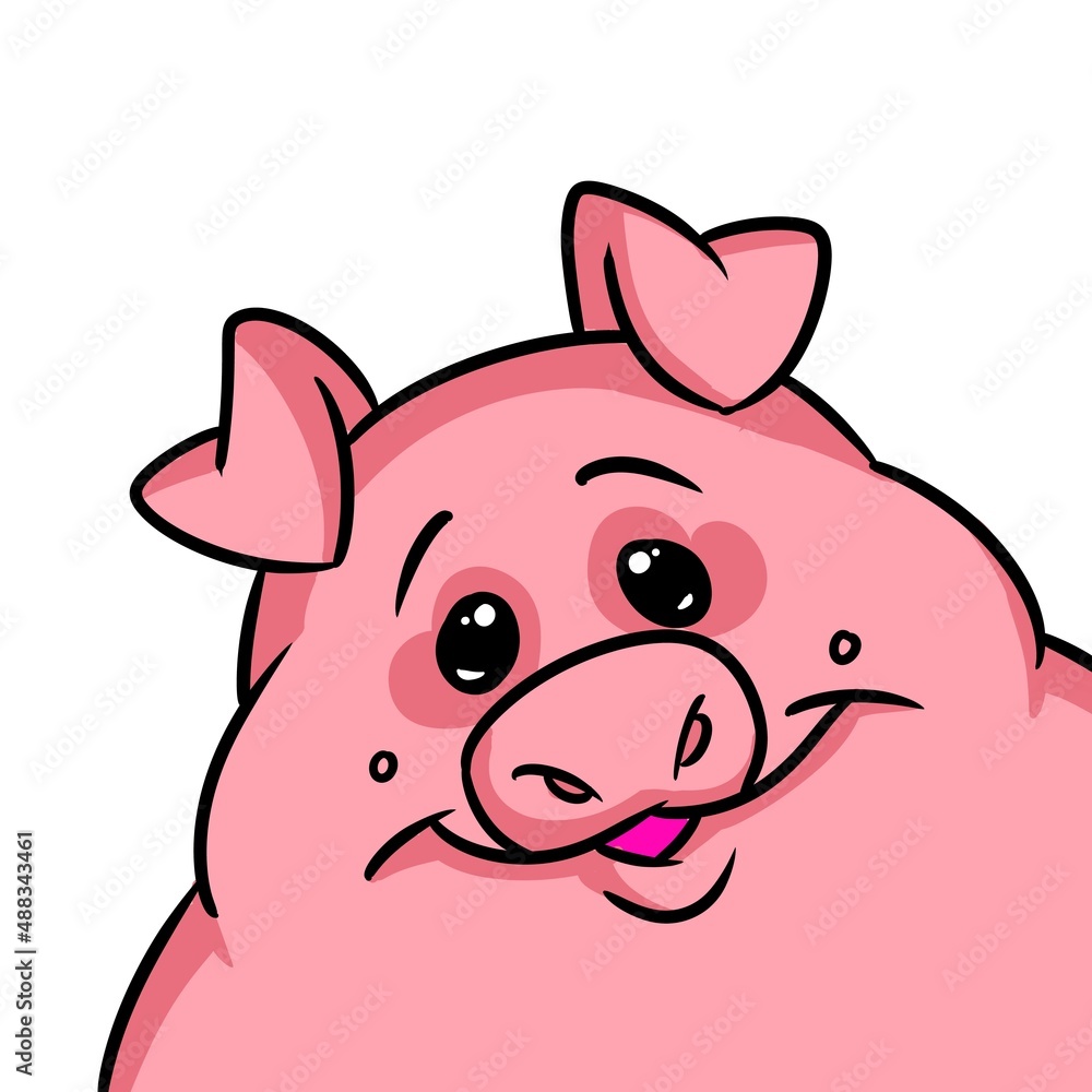 Pig portrait character smile animal illustration cartoon Pig portrait character smile animal illustration cartoon