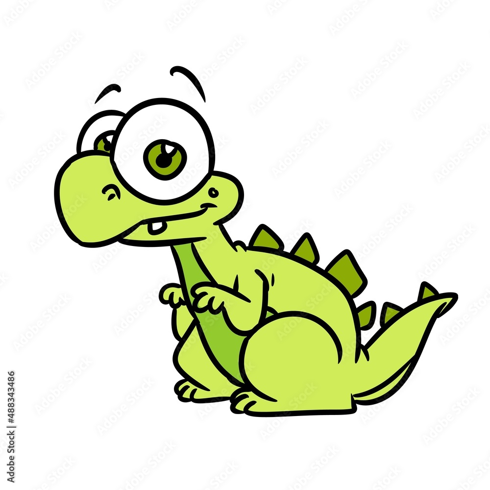 Obraz premium Little dinosaur herbivore character illustration cartoon