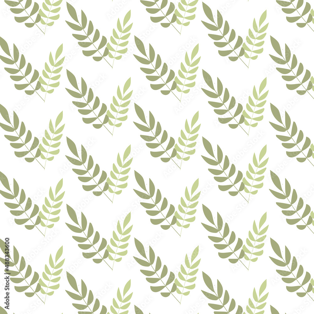 Obraz premium Seamless pattern with plants on the white background. Botanic ornament.