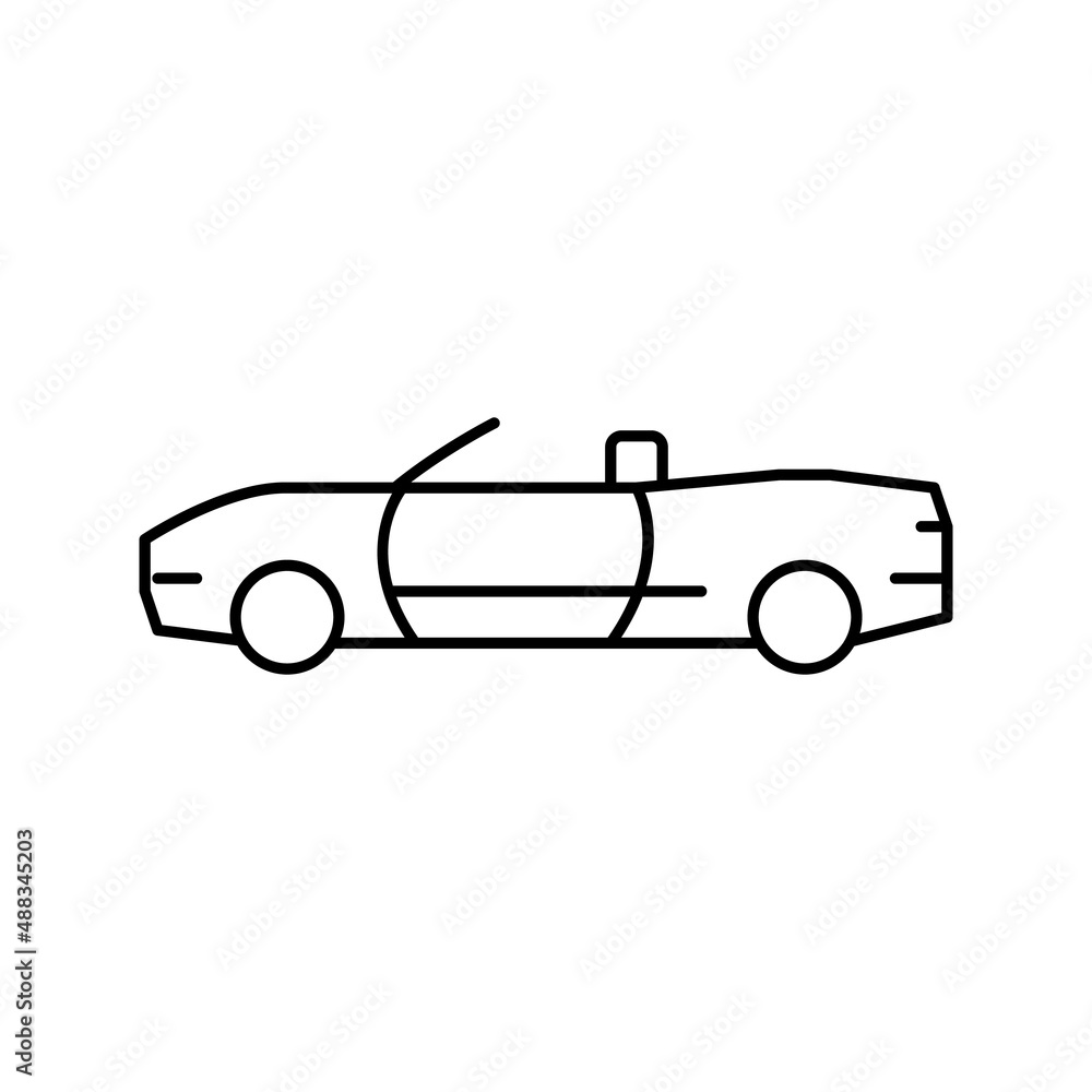 convertible car line icon vector illustration
