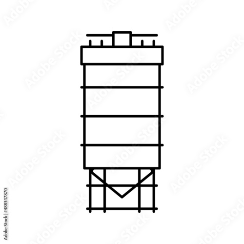 tank for coal storage line icon vector illustration