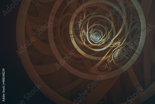 Fractal abstract background circles and zigzags