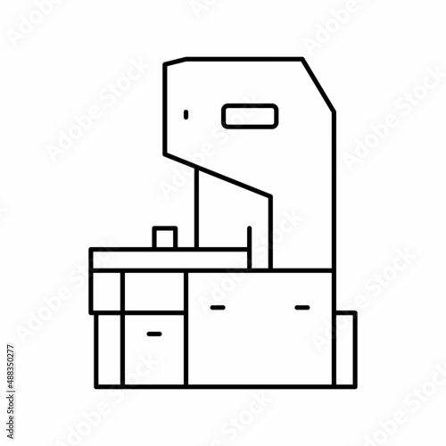 sawmill factory machine line icon vector illustration