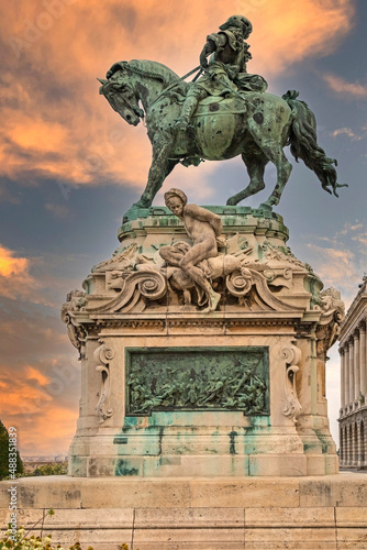 Canvas Print Statue of Prince Eugene of Savoy, Budapest, Hungary