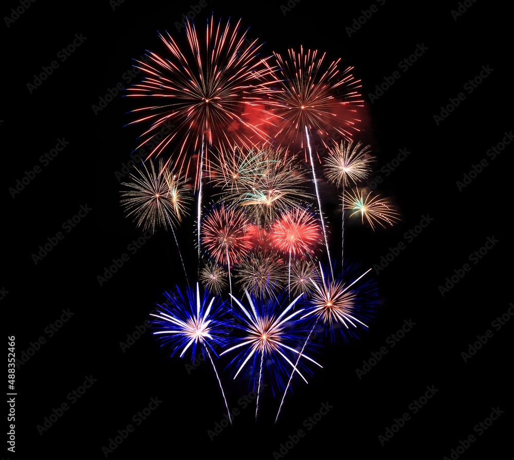 Abstract Color Fireworks Background