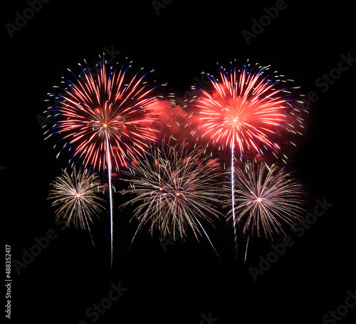Abstract Color Fireworks Background
