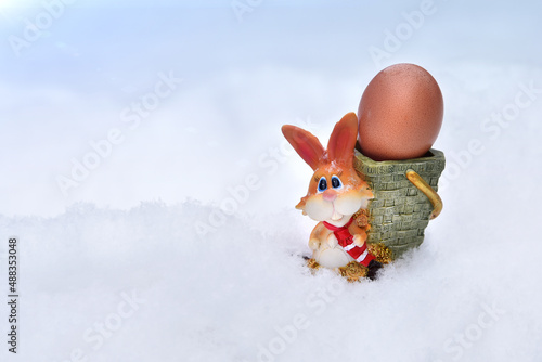 easter bunny with easter eggs