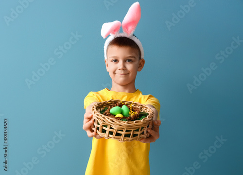 Cute little boy with bunny ...