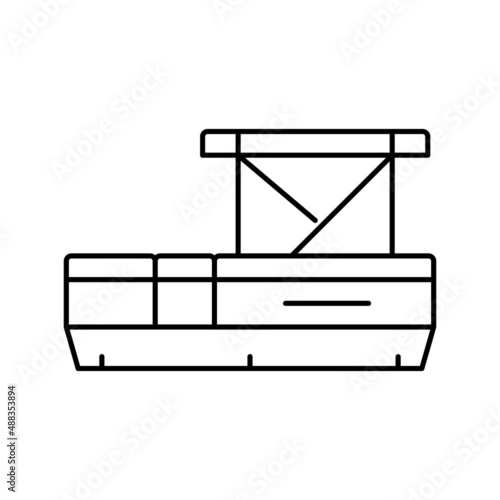 pontoon boat line icon vector illustration