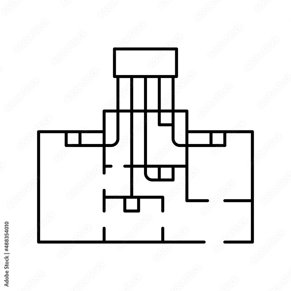 zoned heating cooling systems line icon vector illustration zoned heating cooling systems line icon vector illustration