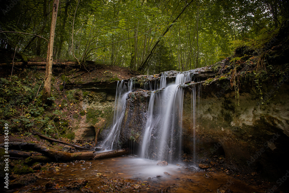 Obraz premium Small waterfall dauda in Gauja national park,Latvia