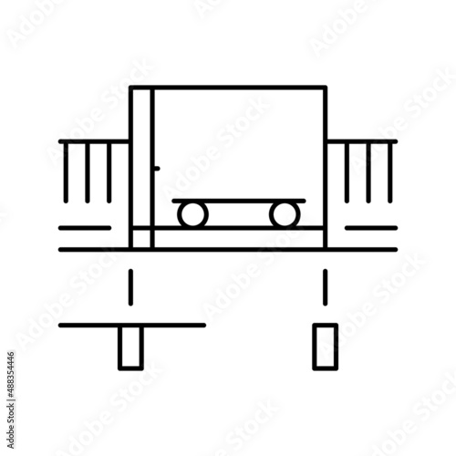 bulk handling system line icon vector illustration