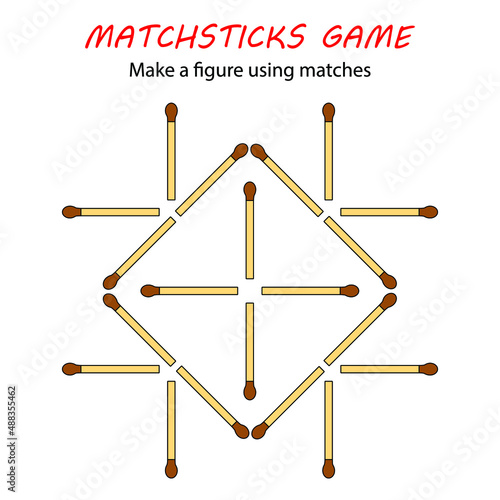 Matchsticks game for kids. Puzzle game with matches. Hand motility training.