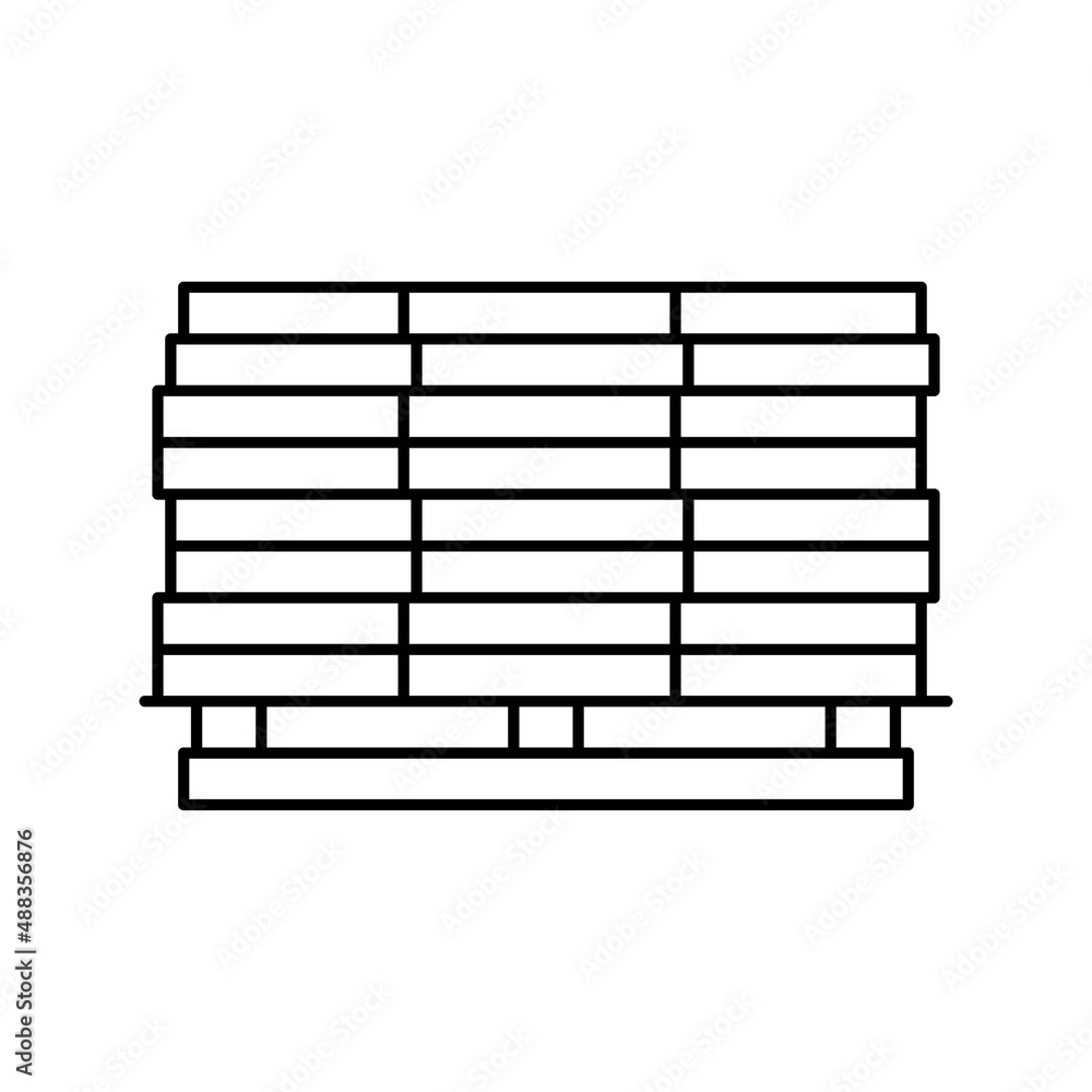 wooden planks on pallet line icon vector illustration wooden planks on pallet line icon vector illustration
