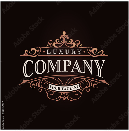 vintage style ornament logo. very suitable for jewelry business, boutique, salon, hair care. photo
