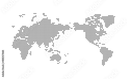 正方形ドットの世界地図 ベクター素材 
