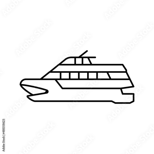 catamaran boat line icon vector illustration