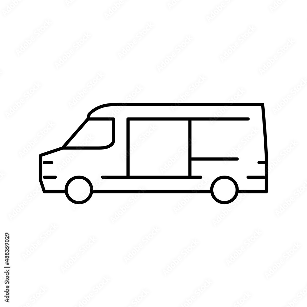 cargo van car line icon vector illustration cargo van car line icon vector illustration
