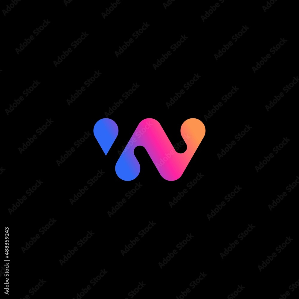 WN / NW Logo Design Letter Initial - W Logo Design WN / NW Logo Design Letter Initial - W Logo Design