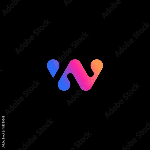 WN / NW Logo Design Letter Initial - W Logo Design photo