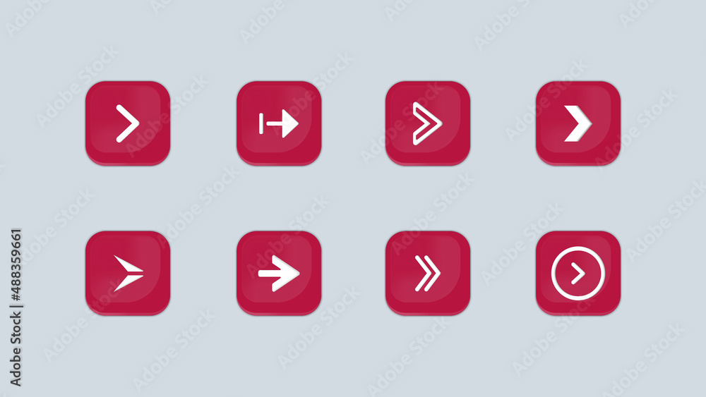 Vector Graphic of right arrow button illustration. Using red, grey and white color scheme. Perfect for mobile user interface application Vector Graphic of right arrow button illustration. Using red, grey and white color scheme. Perfect for mobile user interface application