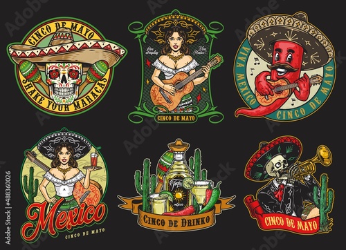 Colorful vintage design for Mexican holiday
