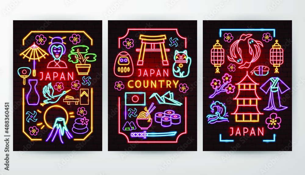 Japan Flyer Concepts. Vector Illustration of Country Promotion.