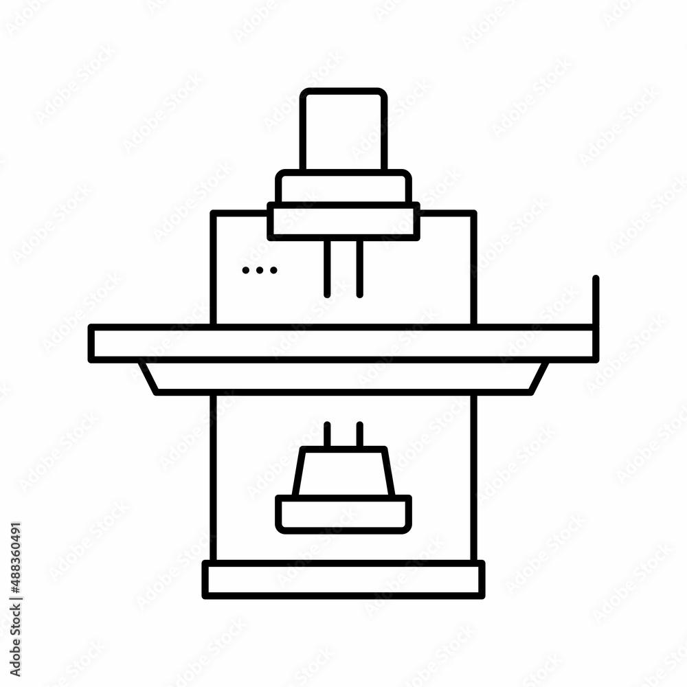 fluoroscope radiology line icon vector illustration flat