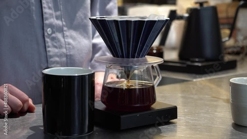 Filter coffee preparation at the bar	
