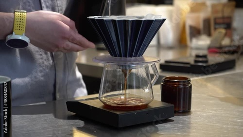 Filter coffee preparation at the bar	
