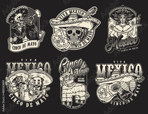 Cinco de Mayo vintage labels set