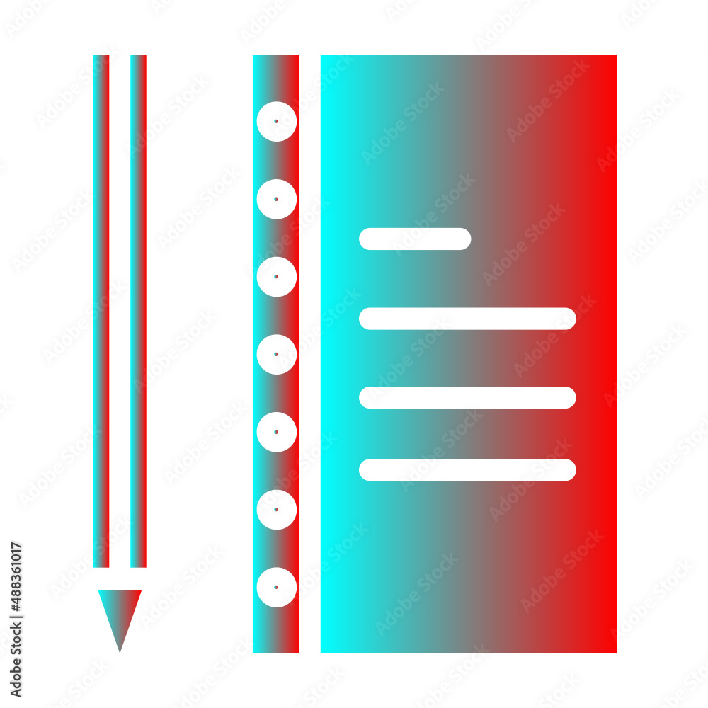 Fototapeta premium notebook and pencil icon