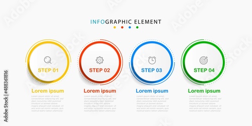 Infographic vector design template with icons and 4 options or steps. Can be used for process diagram, presentations, workflow layout, banner, flow chart. Eps10