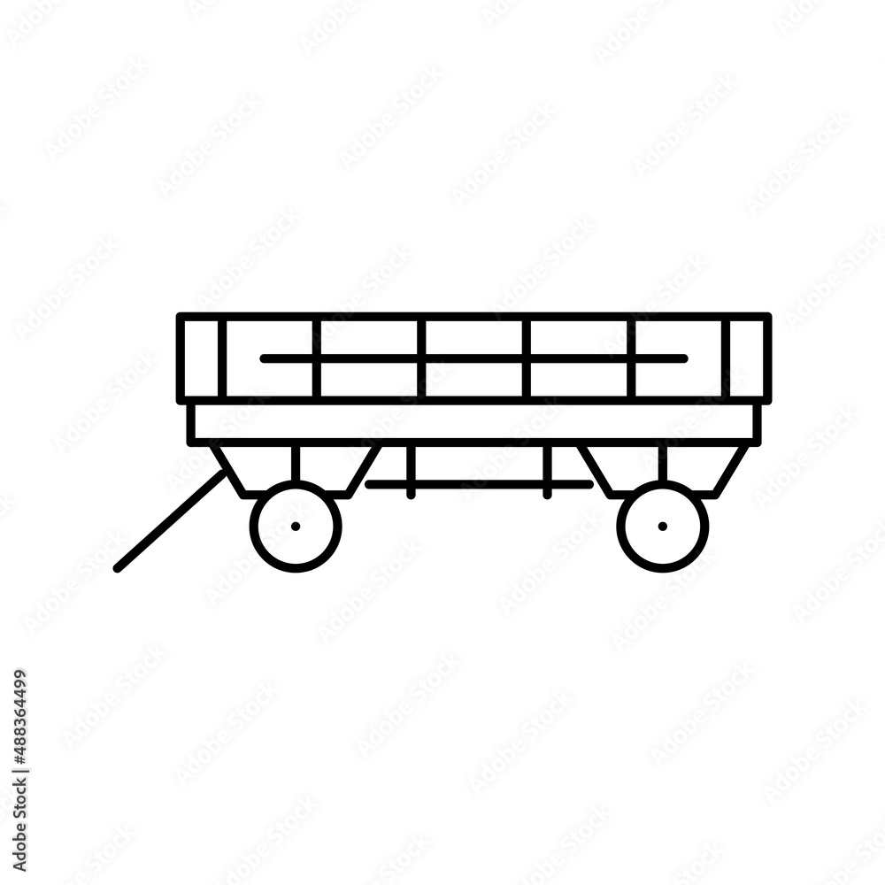 wagon farm line icon vector illustration wagon farm line icon vector illustration