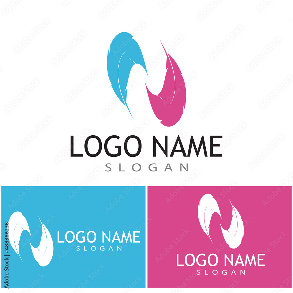 Fototapeta premium Feathers icon Vector Illustration design Logo template