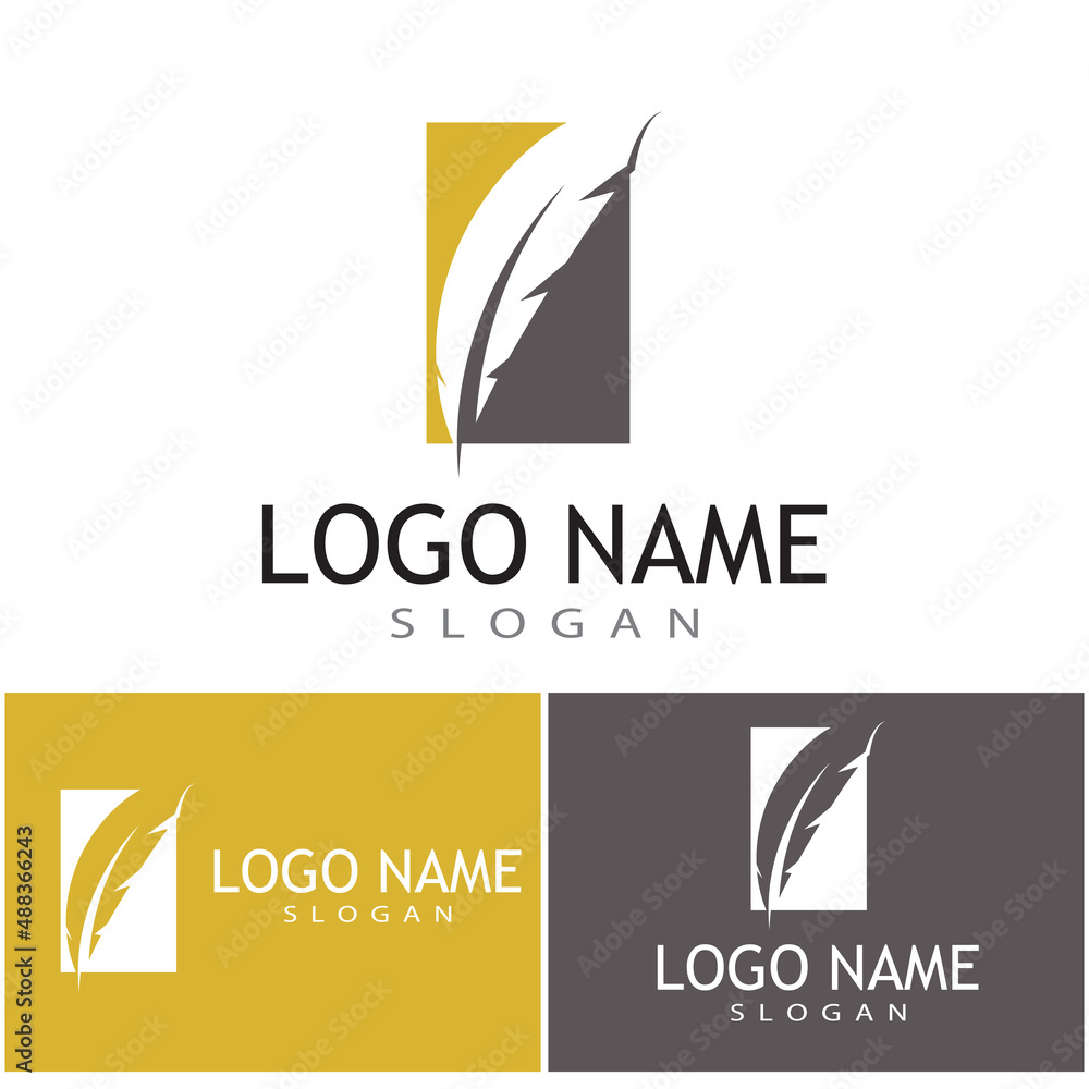Feathers icon Vector Illustration design Logo template Feathers icon Vector Illustration design Logo template