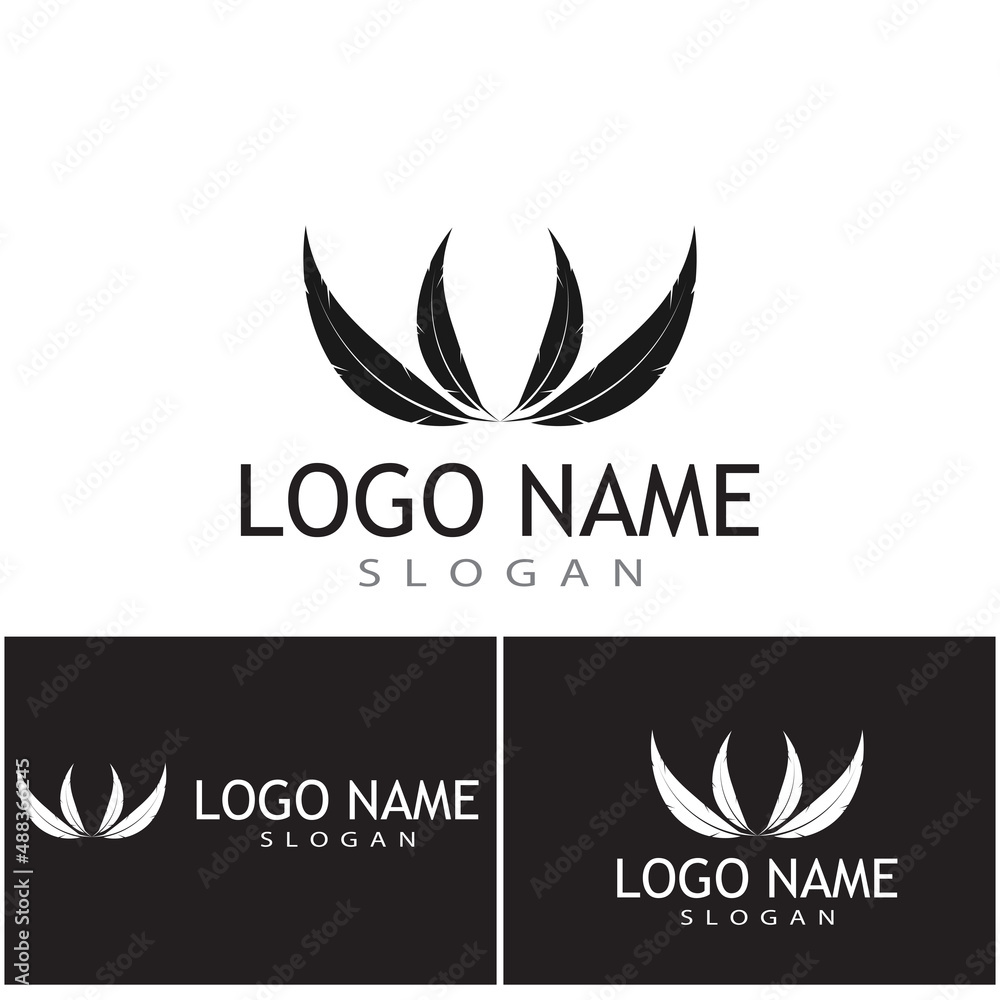 Feathers icon Vector Illustration design Logo template Feathers icon Vector Illustration design Logo template
