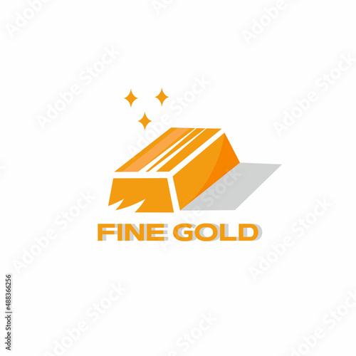 illustration vector graphic of fine gold bar vintage logo good for gold product shop