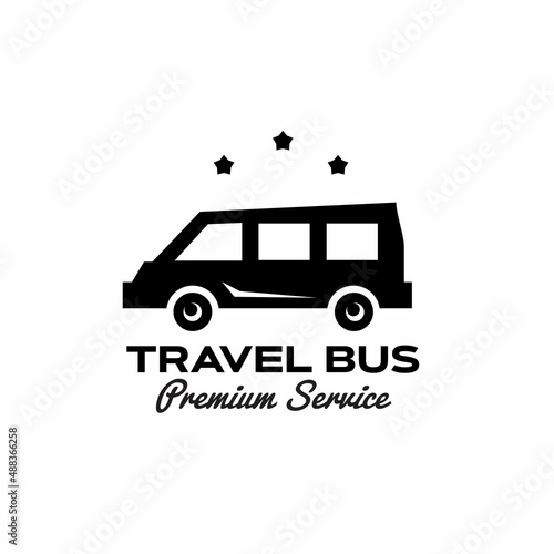 illustration vector graphic of travel bus silhouette good for travel agency  transportation vintage logo