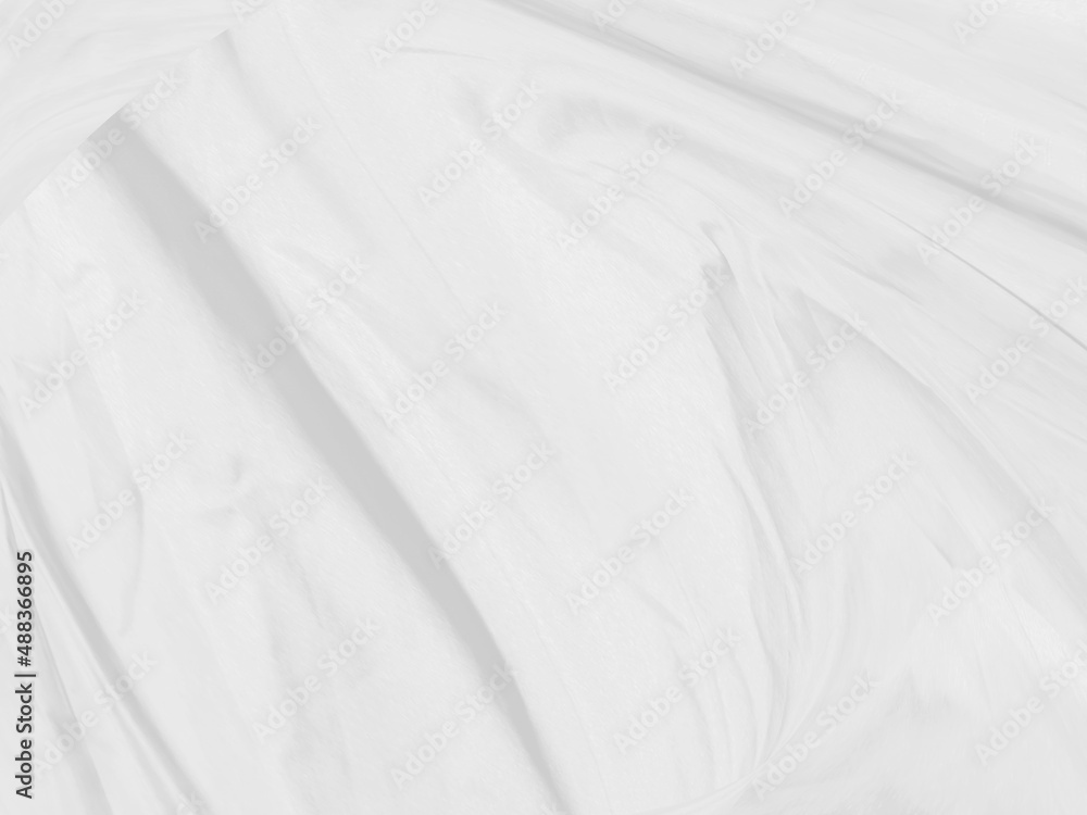 Clean woven beautiful soft fabric abstract smooth curve shape decorative fashion textile white background