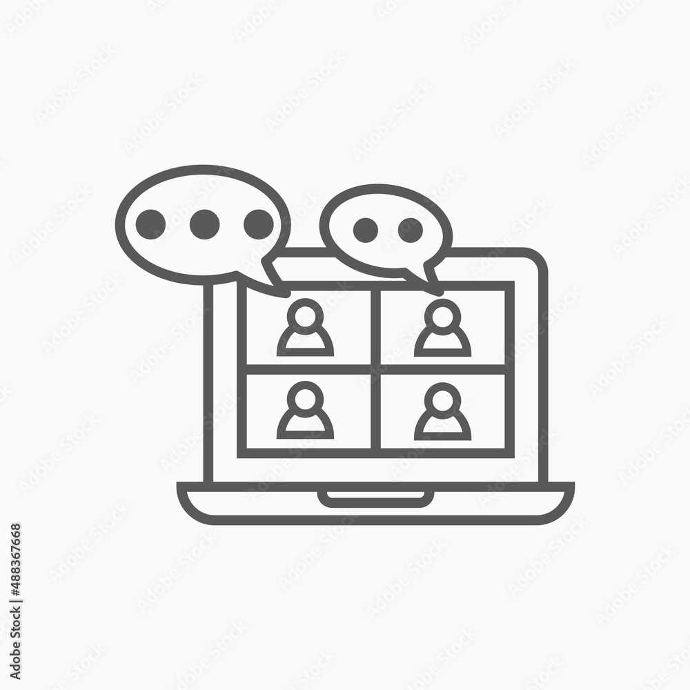 video conference icon, video chat vector, video call illustration video conference icon, video chat vector, video call illustration